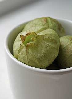 Bowl of fresh tomatillos