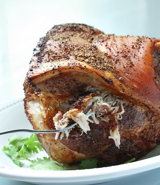 Easy Roasted Pork Shoulder with a crispy crust