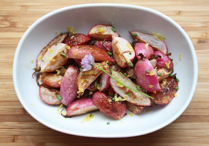 pan roasted radishes