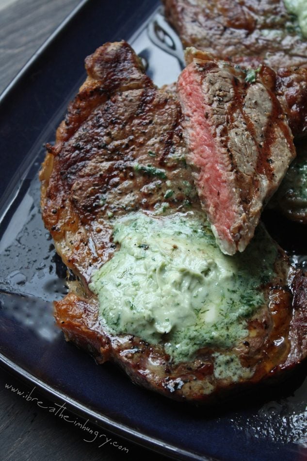 Ribeyes with Gorgonzola Butter
