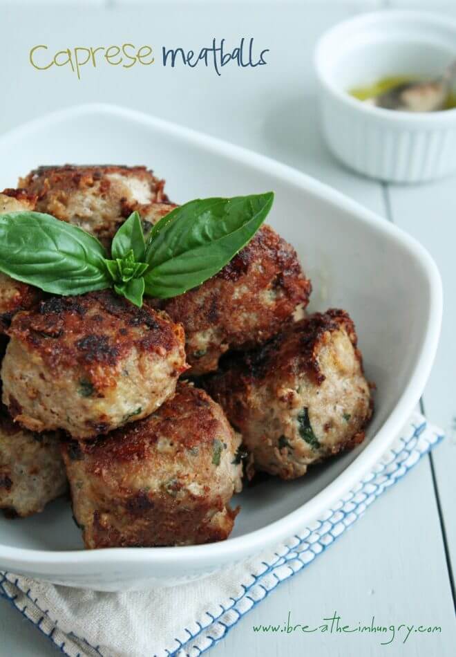 caprese meatballs low carb and gluten free