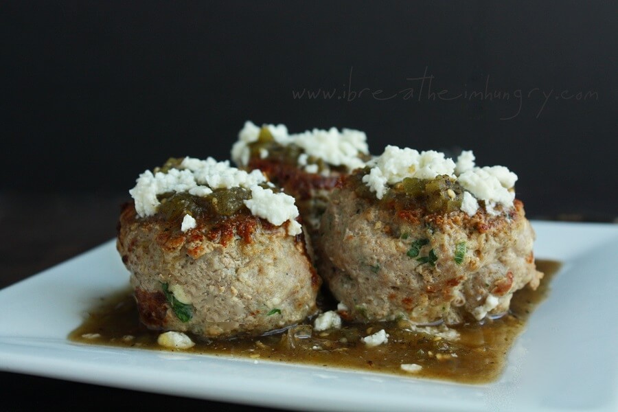 green chicken enchilada meatballs