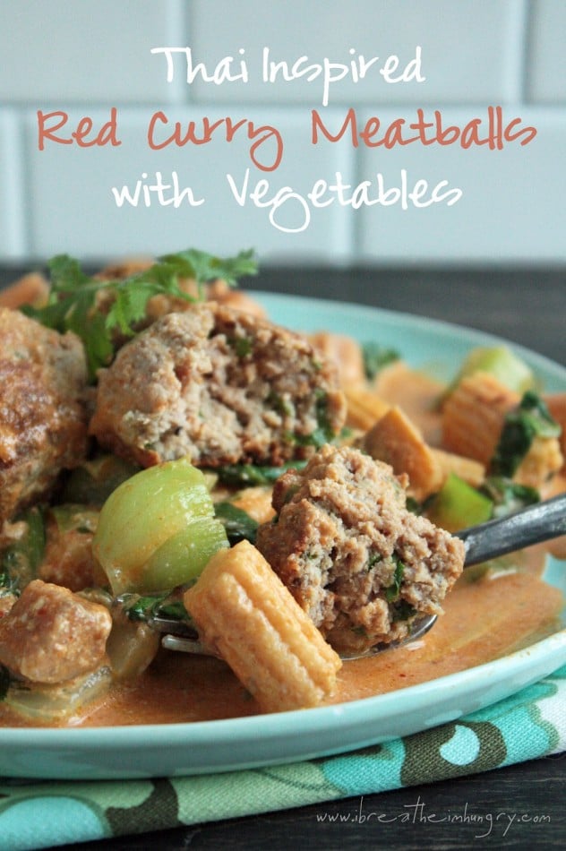 thai red curried meatballs low carb and gluten free