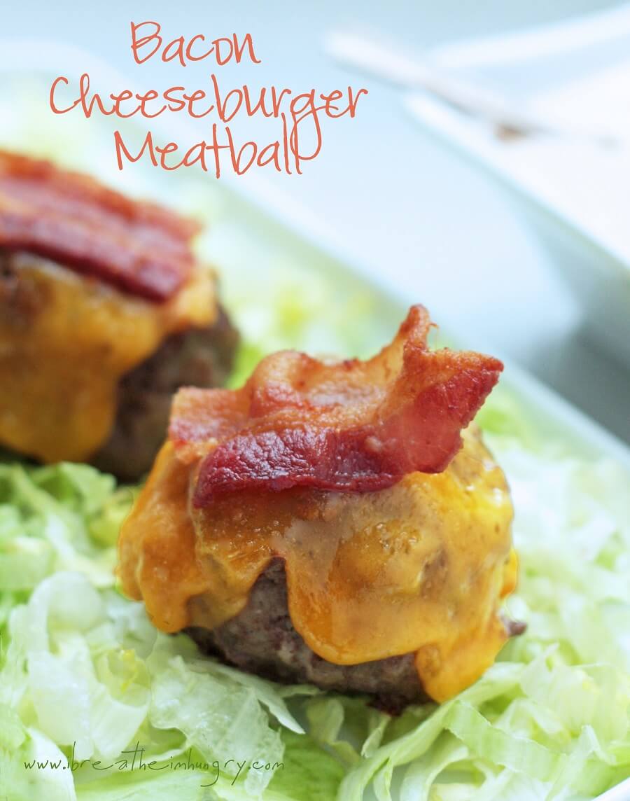 bacon cheeseburger meatball closeup