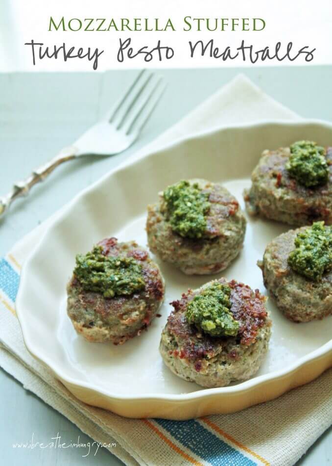 low carb meatball recipe with pesto