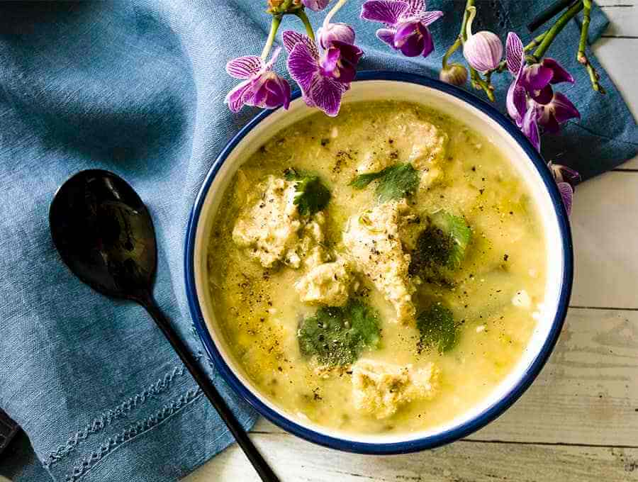 Keto Poblano Chicken Soup