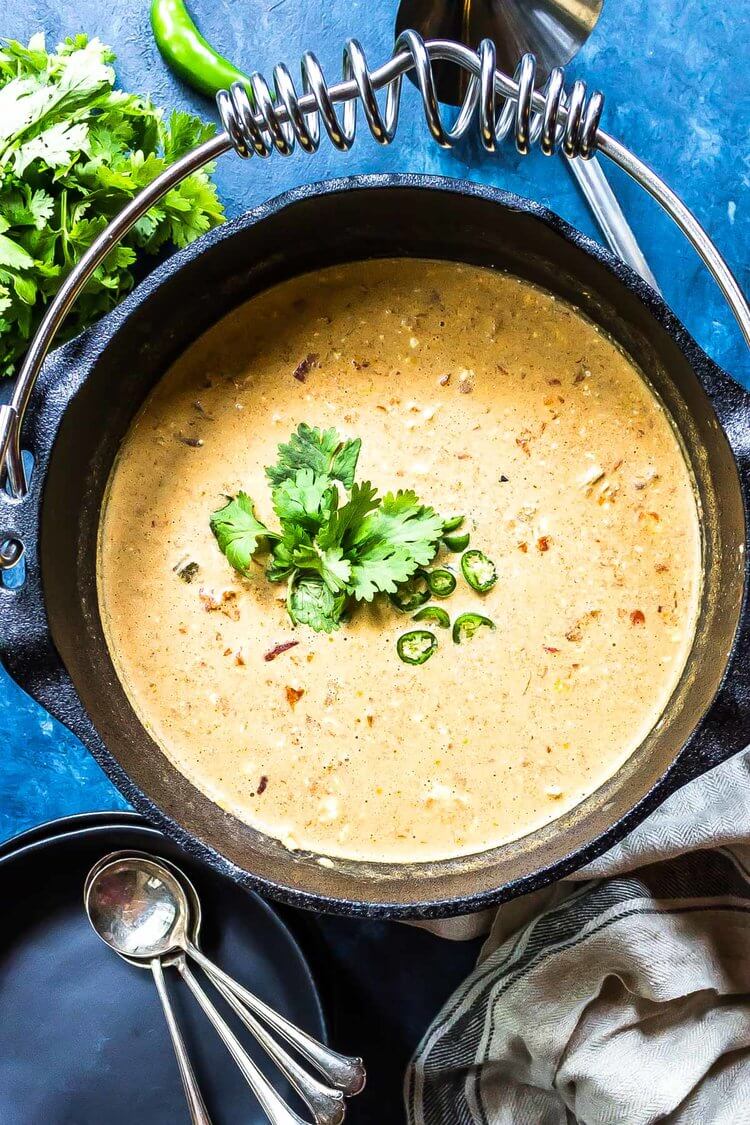 keto queso chicken soup