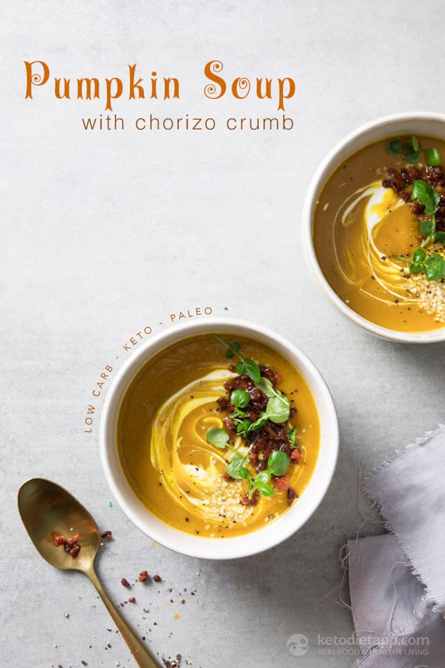 Keto Pumpkin Soup with Chorizo