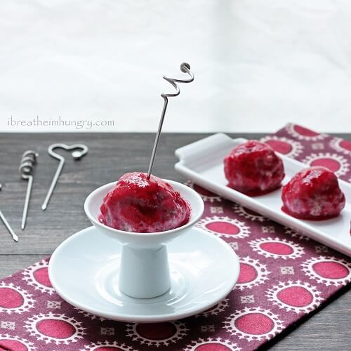 turkey meatballs with sugar free cranberry glaze