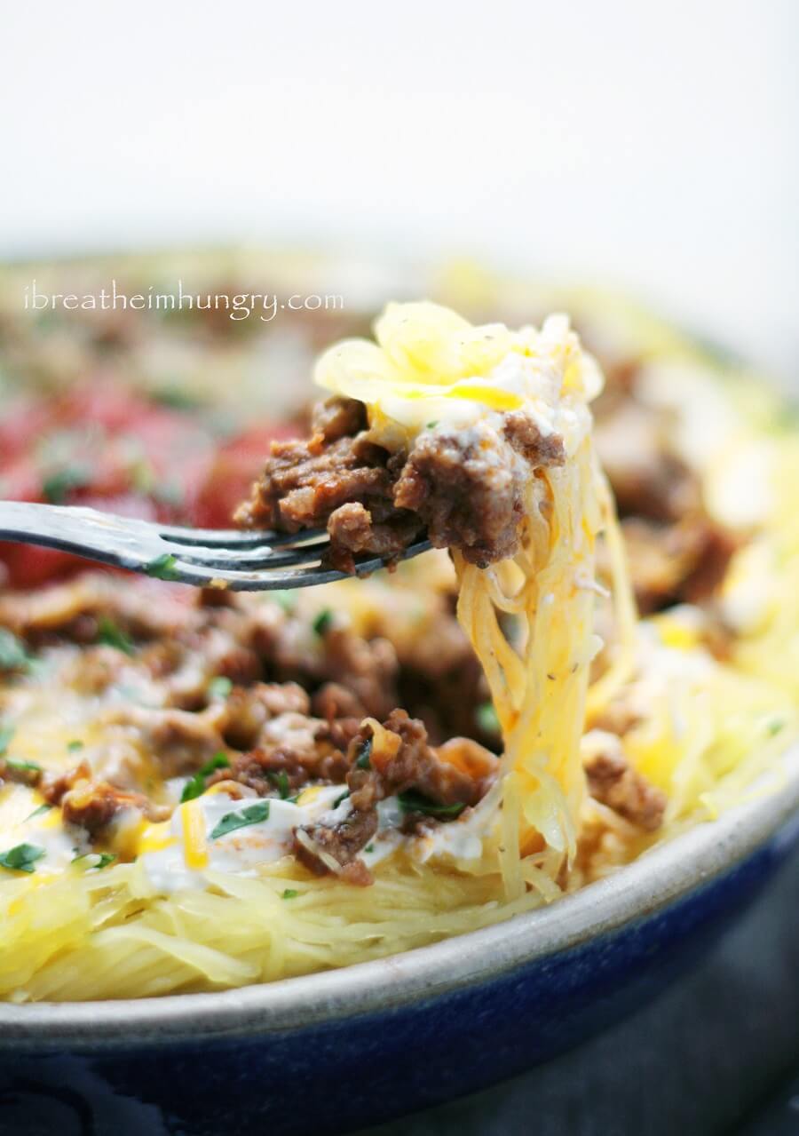 keto chili casserole on a fork