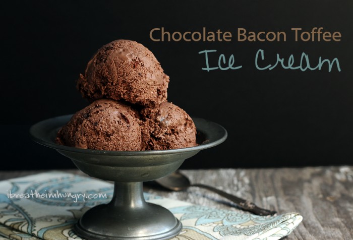 sugar free chocolate bacon toffee ice cream recipe from I Breathe I'm Hungry
