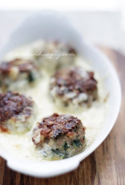 A low carb and gluten free meatball recipe from I Breathe Im Hungry