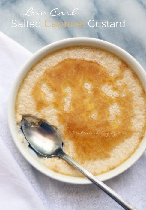 A Salted Caramel flavored Keto Egg Fast Custard that can be easily customized to other flavors!