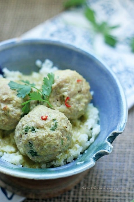 Green Curry Turkey Meatballs - sweet, spicy, coconutty perfection!!!