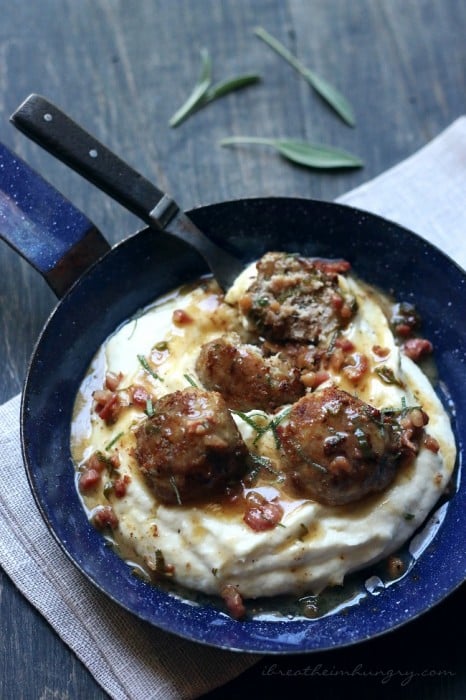 A low carb and Atkins diet friendly meatball recipe from Mellissa Sevigny of I Breathe Im Hungry