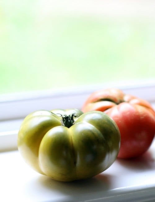 A photo of heirloom tomatoes by Mellissa Sevigny of I Breathe Im Hungry