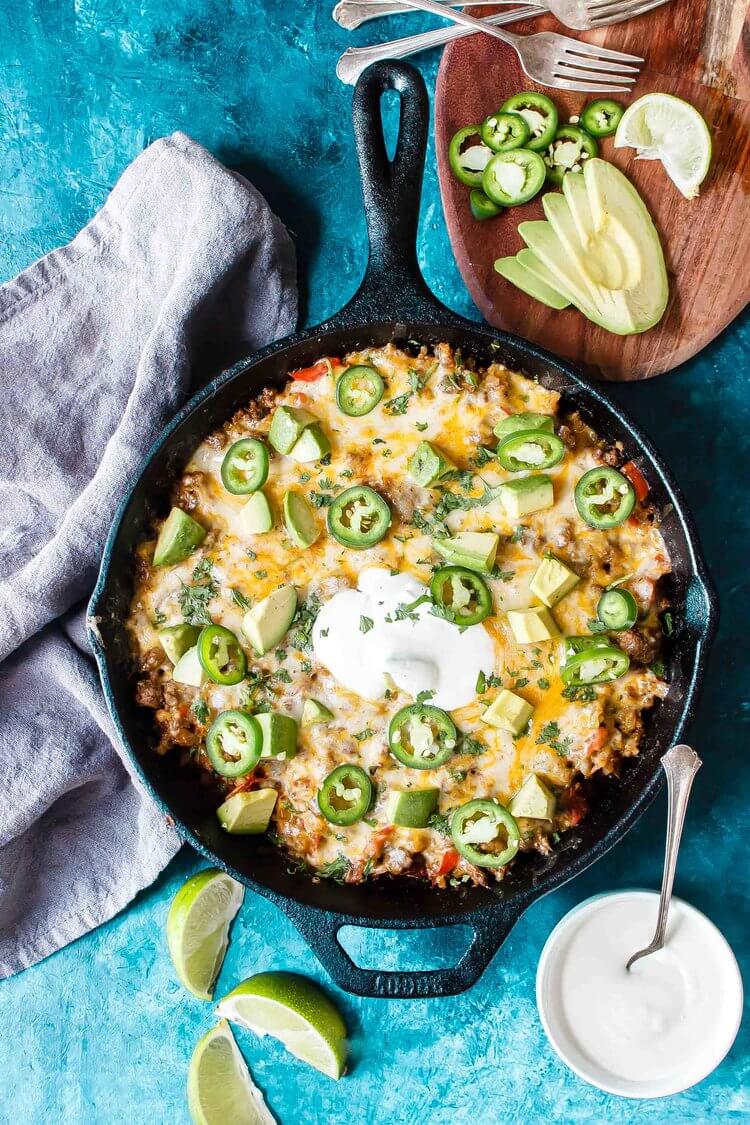 Keto Mexican Recipes - taco skillet