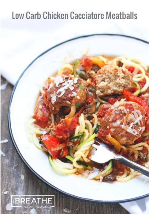 A low carb meatball recipe from I Breathe Im Hungry - gluten free, keto, lchf, Paleo, and Atkins diet friendly!