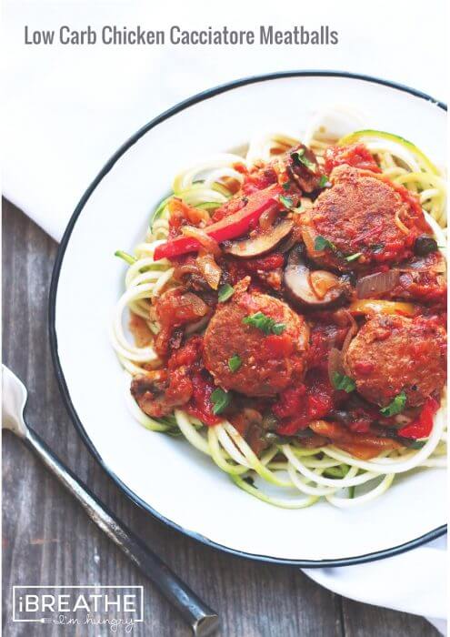 A low carb meatball recipe from I Breathe Im Hungry - keto, lchf, gluten free, Paleo, and Atkins diet friendly!