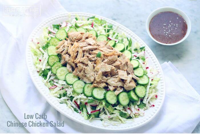 An Asian inspired Low Carb Chicken Salad that is easy to make, dairy and egg free, and keto friendly!