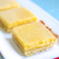 Keto Lemon Bars on a white plate