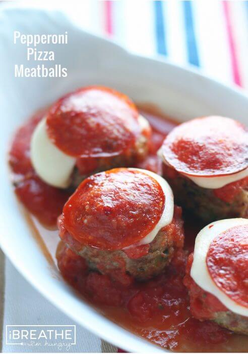 Low Carb Pepperoni Pizza Meatballs - guaranteed to win over the entire family!