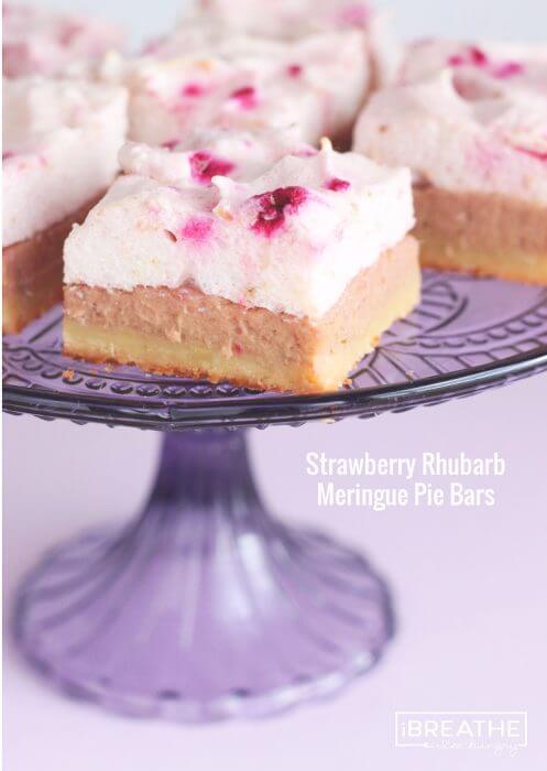 These Strawberry Rhubarb Meringue Pie Bars are not only delicious, they are also low carb and gluten free