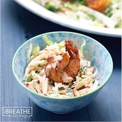 Copycat Bang Bang Shrimp Recipe that is low carb and gluten free from Mellissa Sevigny of I Breathe Im Hungry