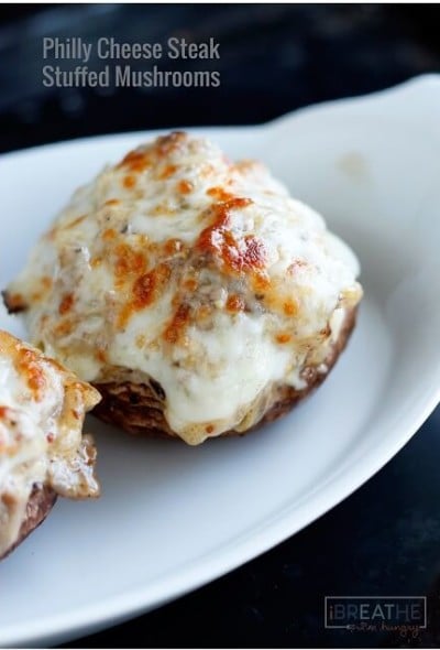 These delicious Philly Cheese Steak Stuffed Mushrooms will be a hit with the entire family! Low carb and gluten free too!