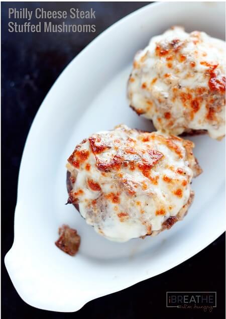 These delicious Philly Cheese Steak Stuffed Mushrooms will be a hit with the entire family! Low carb and gluten free too!