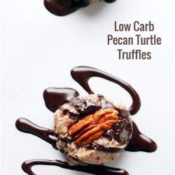 These delicious pecan turtle truffles come together in just minutes and are sugar free, low carb, and keto friendly!