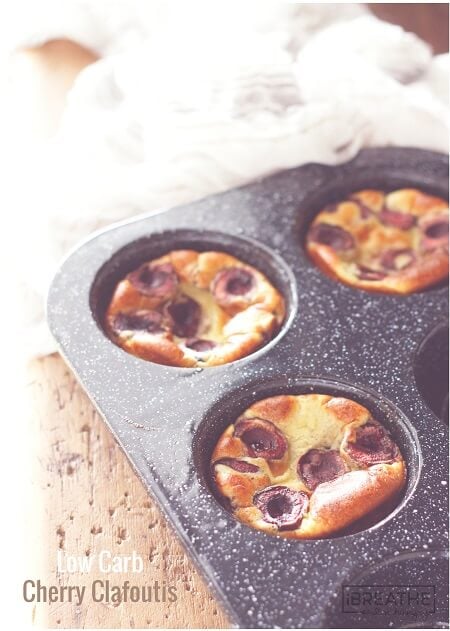 A low carb and gluten free version of the classic French dessert featuring fresh cherries. So delicious and perfect for brunch!