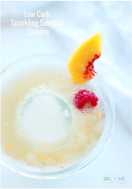 This refreshing low carb sangria recipe has all of the flavor of the real thing, without the sugar and carbs! Keto friendly at only 50 calories and 1 net carb per serving! Please drink responsibly!
