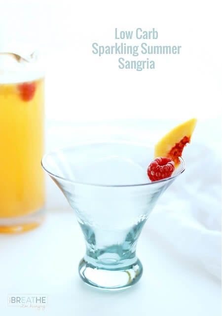 This refreshing low carb sangria recipe has all of the flavor of the real thing, without the sugar and carbs! Keto friendly at only 50 calories and 1 net carb per serving! Please drink responsibly!