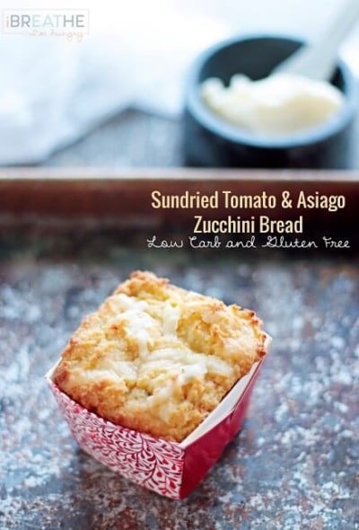 This low carb zucchini bread recipe is crusty on the outside and tender on the inside! Make them in muffin cups to take for lunch! Delicious with soup, or even breakfast!