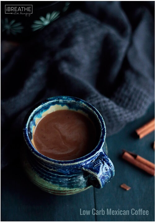 A low carb and sugar free Mexican coffee recipe that is loaded with cinnamon and cocoa!
