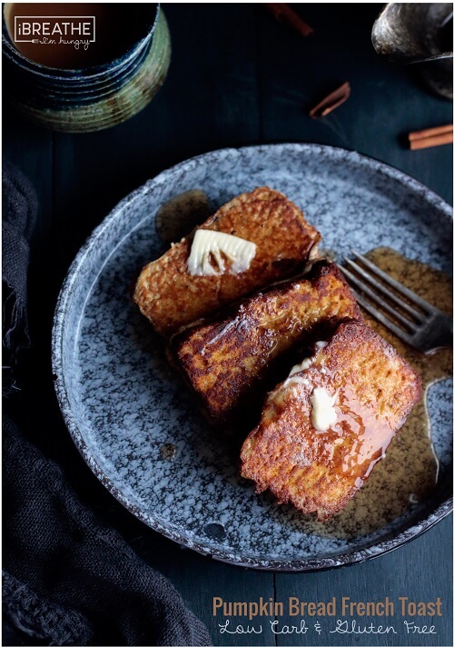 This low carb and gluten free pumpkin bread french toast is perfect for a leisurely weekend breakfast or brunch!