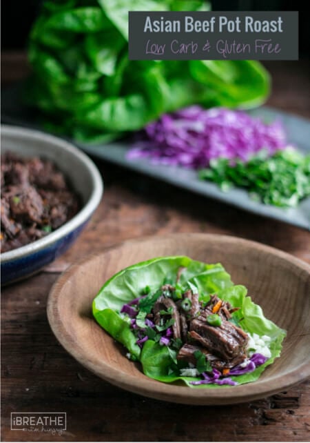 This low carb Asian Pot Roast is awesome served in lettuce leaves Korean BBQ style!!!