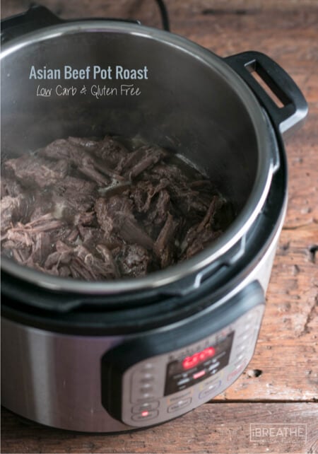 This delicious Asian Pot roast can be made in the Instant Pot in less than an hour!