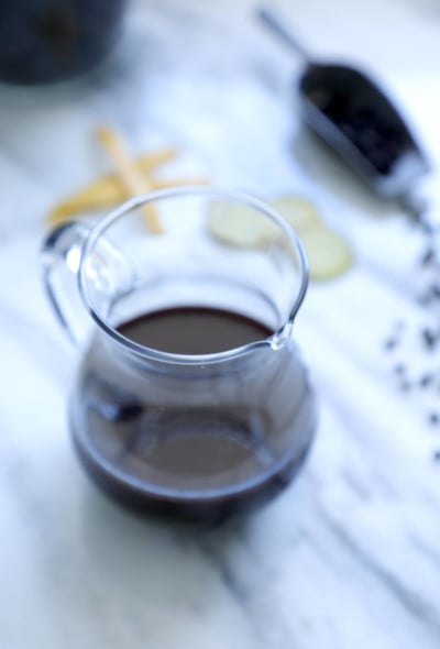 Keto Elderberry Syrup in a glass jar