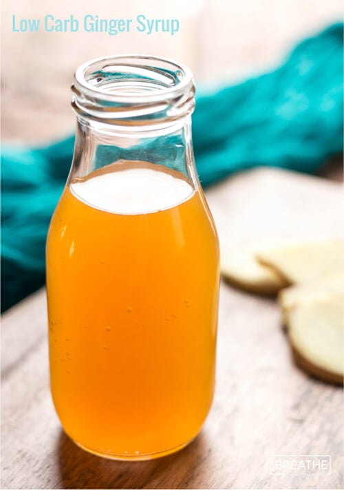 A versatile low carb ginger syrup that can be used in cocktails, teas, soups, curries and even baked goods!