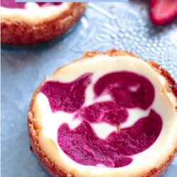 keto strawberry cheesecakes on a silver platter