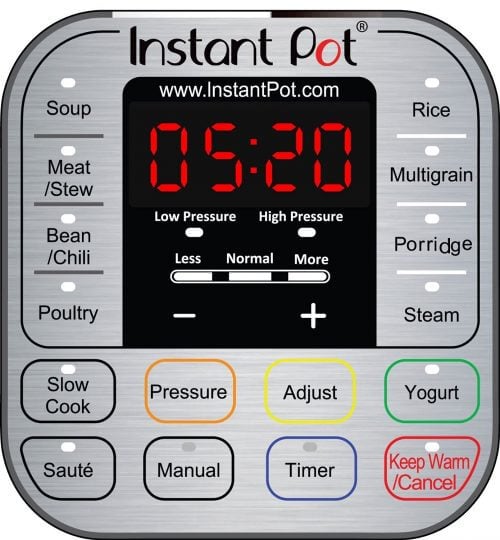 Instant Pot control panel