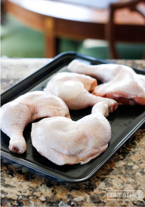 Photo of raw chicken legs by Mellissa Sevigny of I Breathe Im Hungry