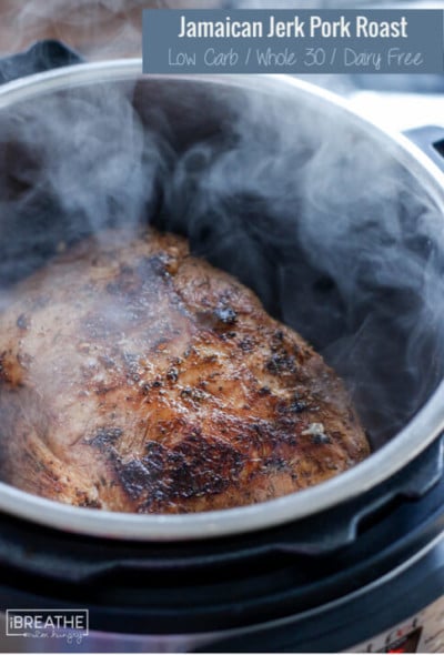 Make this easy and delicious Jamaican Jerk Pot Roast in your Instant Pot, Dutch oven or slow cooker! Paleo, Whole 30, Low Carb, Keto, Atkins, THM