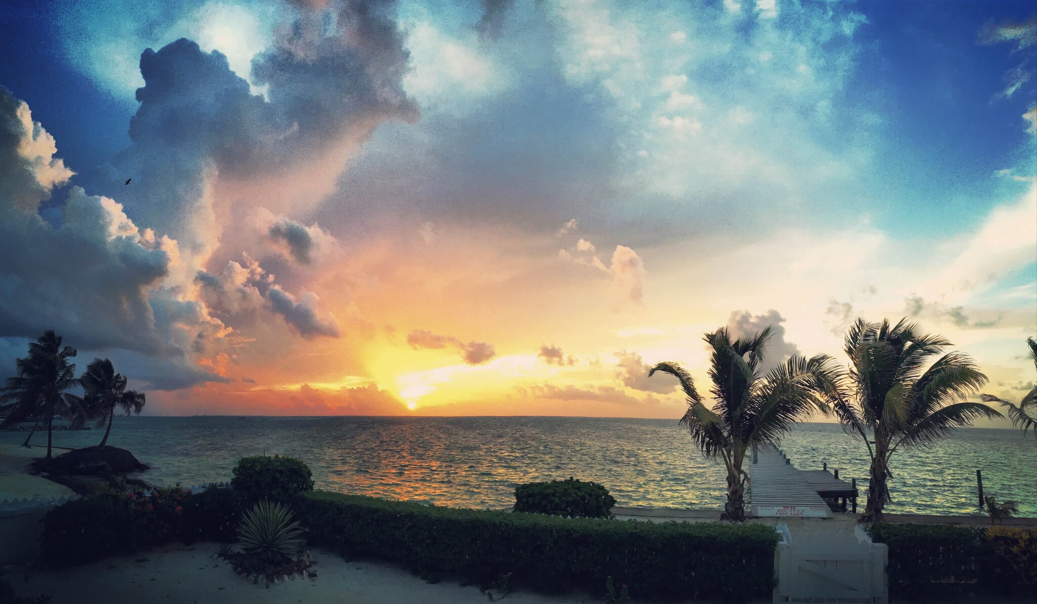 Belize sunrise on Ambergris Caye