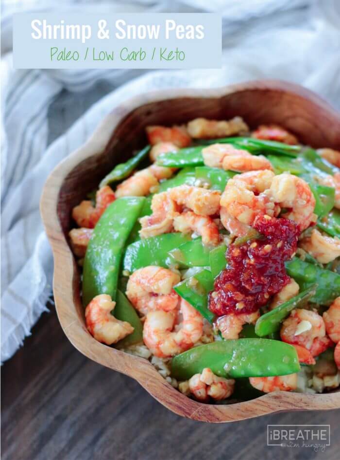 This delicious low carb shrimp & snow peas recipe is so good that you'll never miss the sugar-laden takeout version again! You can also substitute chicken, pork or beef!