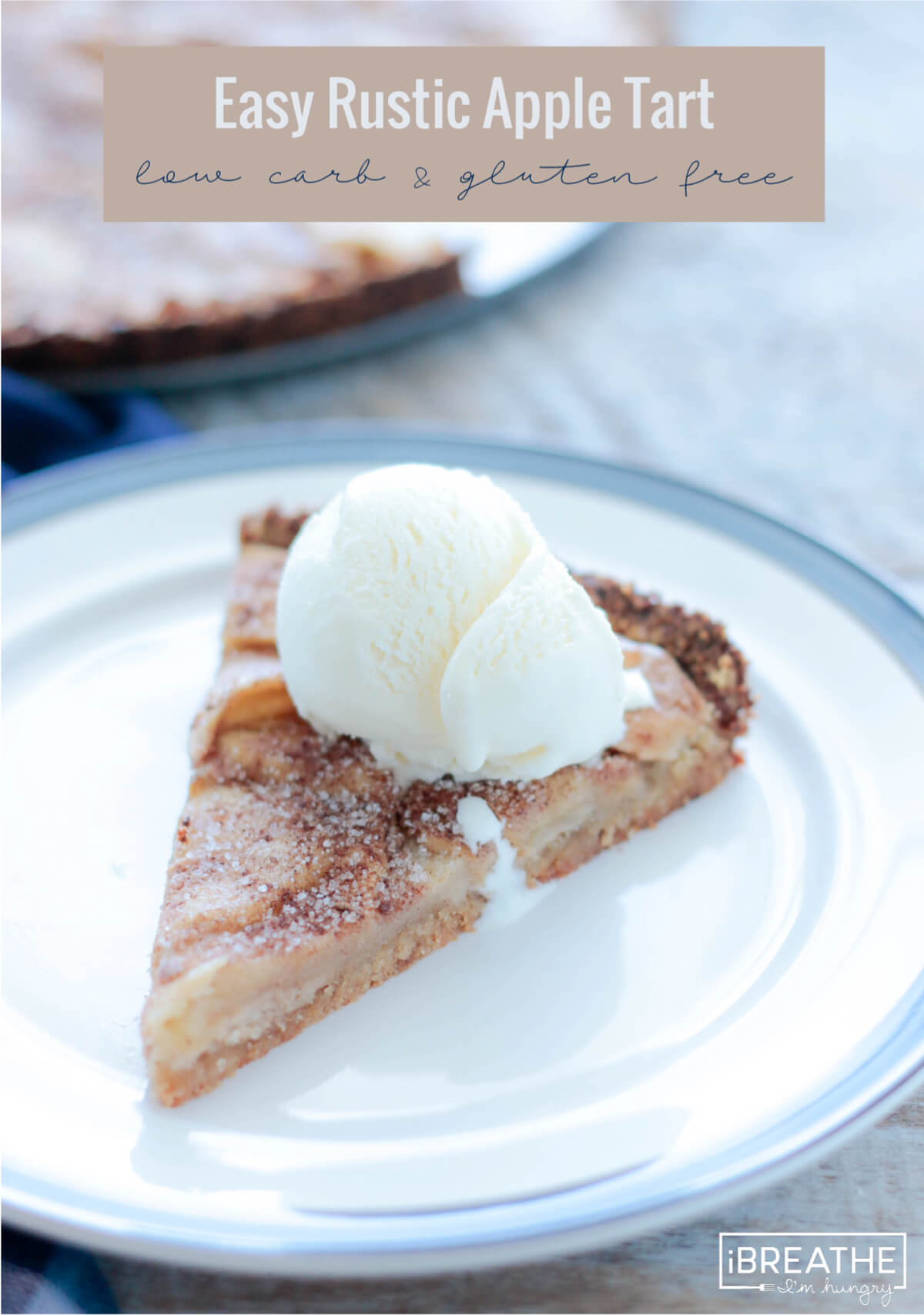 Keto Apple Tart serving suggestion - add vanilla ice cream!