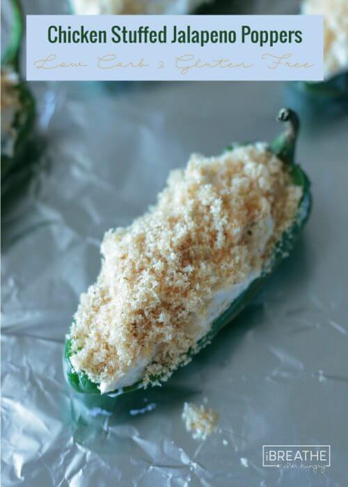 These low carb Chicken Stuffed Jalapeño Poppers are easy to make and baked, not fried.