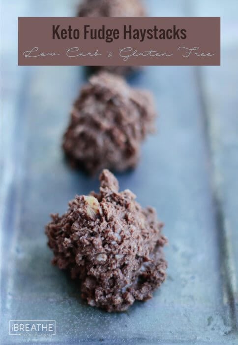 These keto chocolate fudge haystacks are loaded with premium cocoa, coconut, and walnuts! Make them in just five minutes!